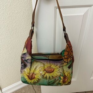 Anuschka Painted Leather Handbag